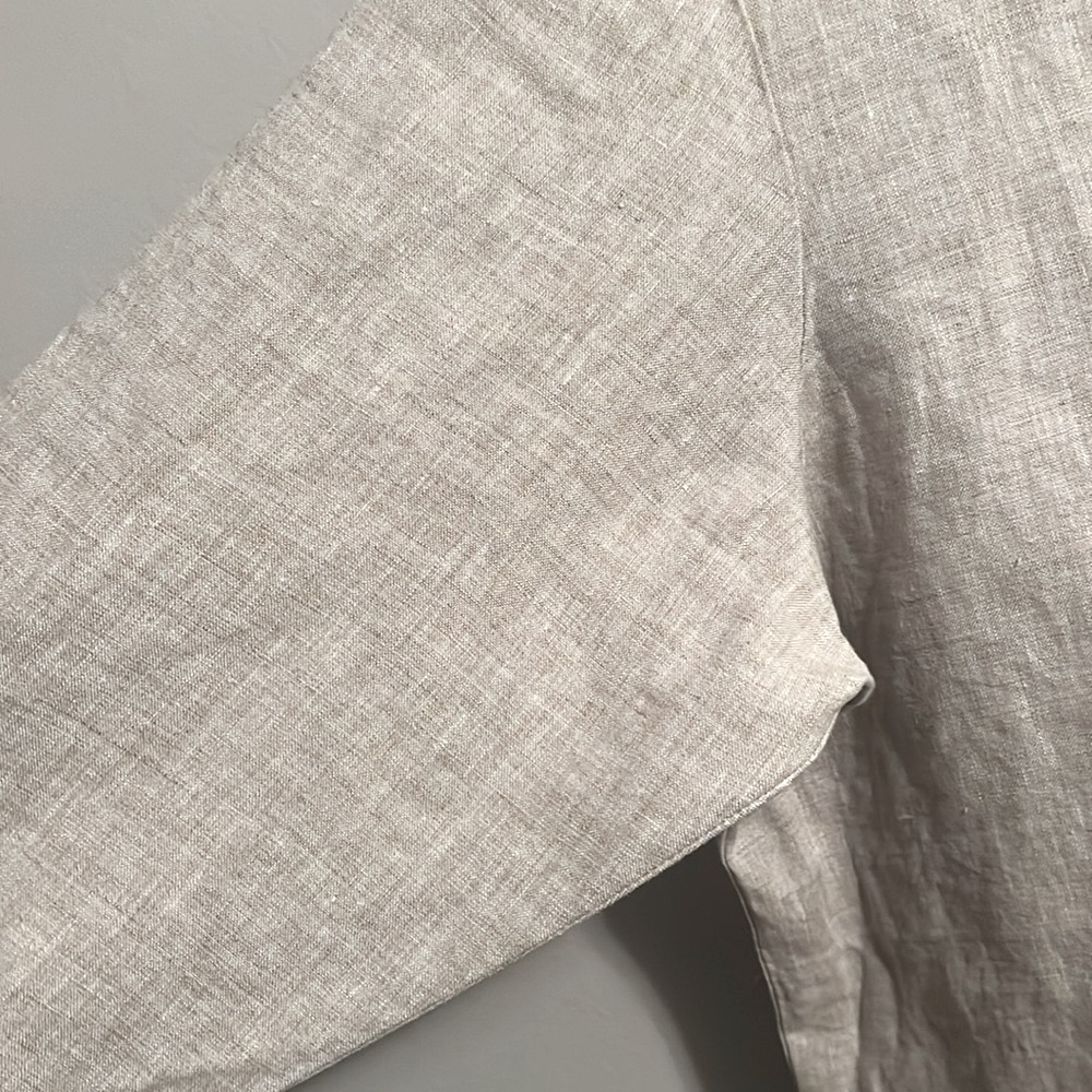 Albus Lumen Beige Linen Zip-Front Blouse - Women’s 10 — image 7 of 7
